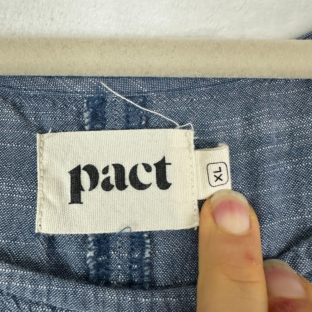 Pact Chambray Organic Cotton Shift Dress Size XL Minimalist Classic Timeless - Picture 4 of 5